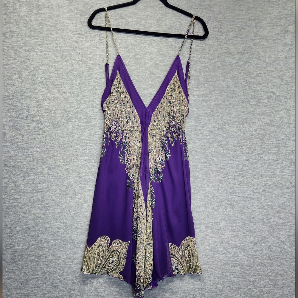 Handkerchief Silk Blend Halter Mini Dress Backless ONE SIZE Festival Fairy Boho